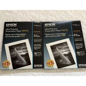 Lot Of 2 Epson Ultra Premium Presentation Paper Matte 8.5x11 50 Sheets READ
